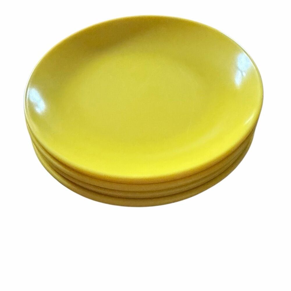 Vintage Texas Ware Yellow Melamine 6-inch Bread Salad Plates Lot of 8 Melmac MCM